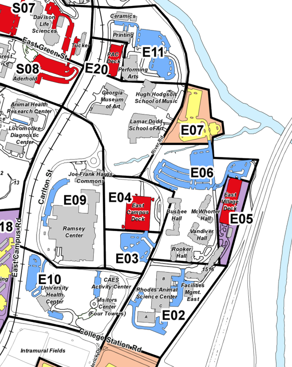 Uga Campus Parking Map Hiking In Map